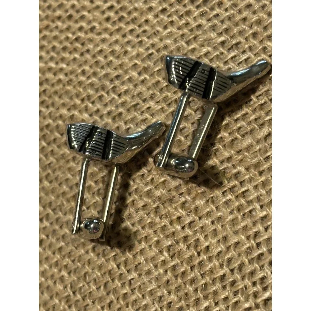 Vintage Hickok Silvertone Golf Club Head Cufflinks Golfer Formal Wedding